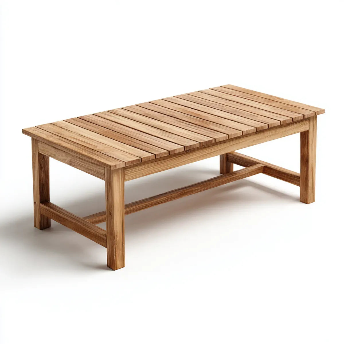 Stolik kawowy, Brązowy prostokątny stół w litym d kakaku drewna 110 x 60 x 45 cm