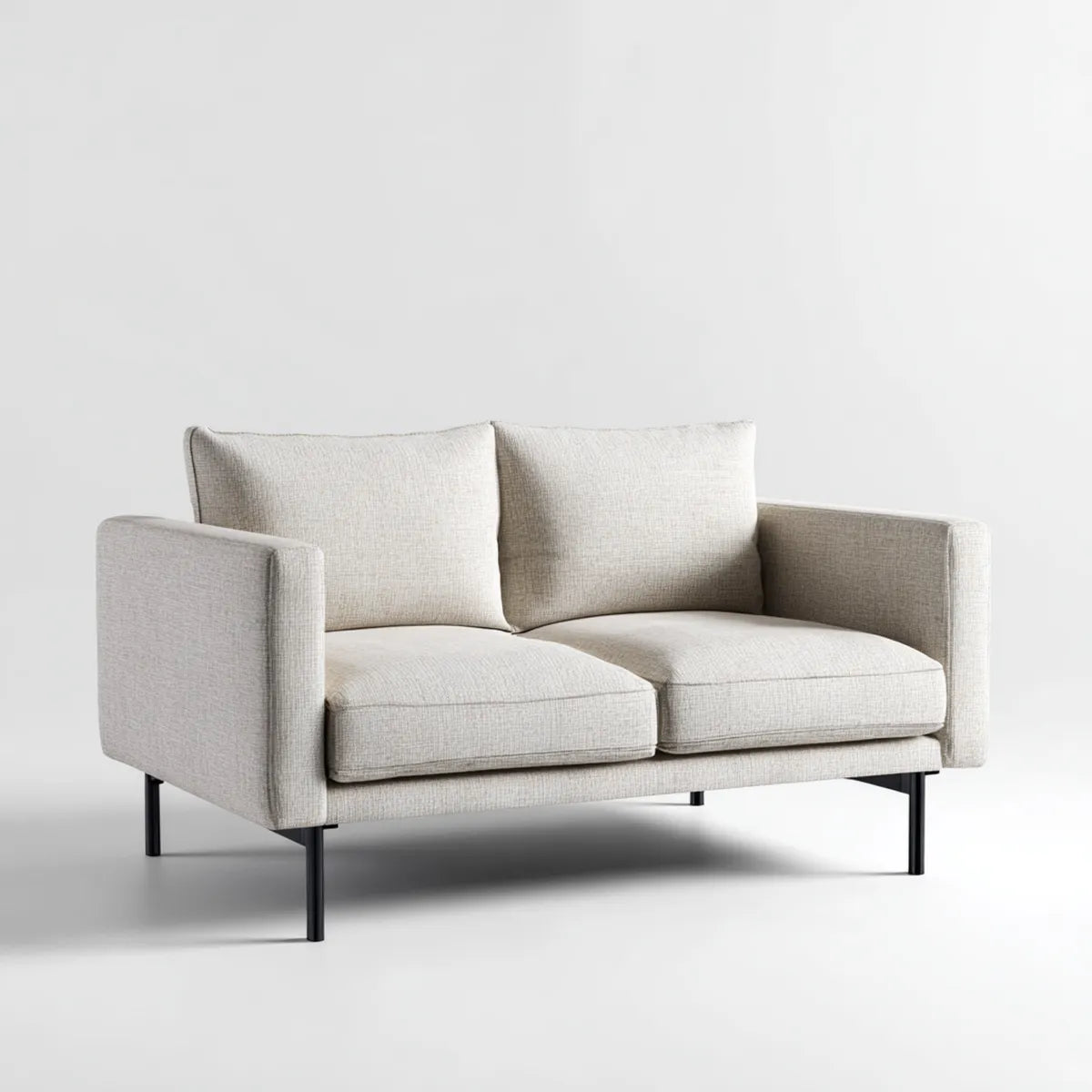Sofa, 2-osobowa kanapa beżowa 160 x 88 x 82 cm poliester prostokątna