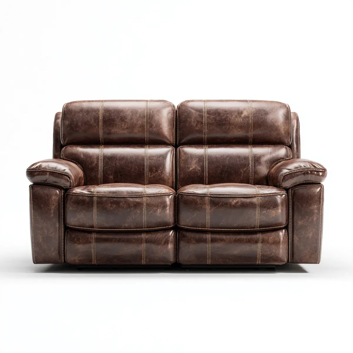 Sofa, Dwuosobowa sofa Ciemnobrązowa 170 x 92 x 98 cm PU- sztuczny prostokątna
