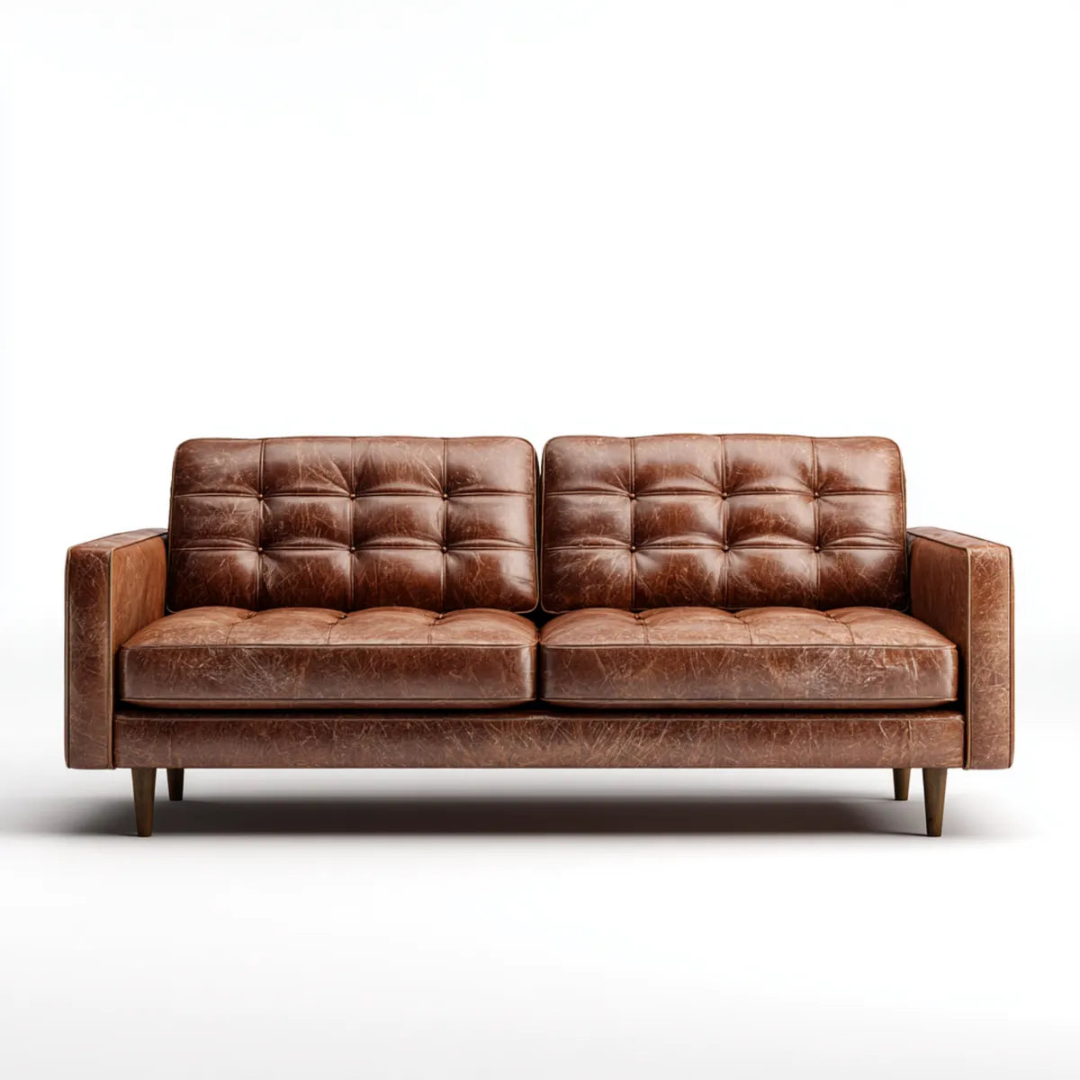 Sofa 3-osobowa Brązowy wykonany ze sztucznej skóry PU 200 x 85 x 85 cm prostokątna