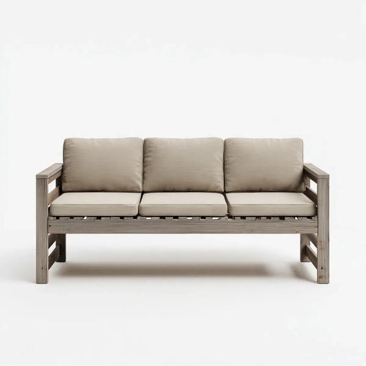 Sofa ogrodowa, 3 fotela ogrodowa w litym drewnie akacyjnym 200 x 75 x 75 cm w prawo