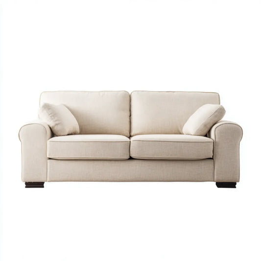 Sofa, 2-fotela Beżowa 170 x 90 x 85 cm poliester prostokątna