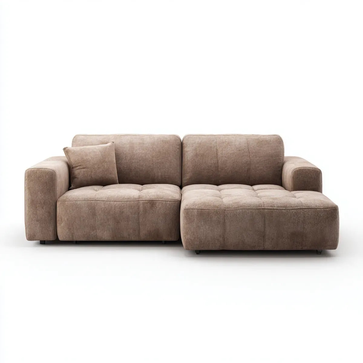 Sofa, Kanapa narożna z rekamierem Taupe 250 x 160 x 85 cm poliestrowy sznur kształt L