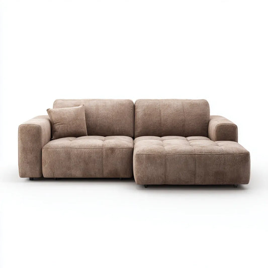 Sofa, Kanapa narożna z rekamierem Taupe 250 x 160 x 85 cm poliestrowy sznur kształt L