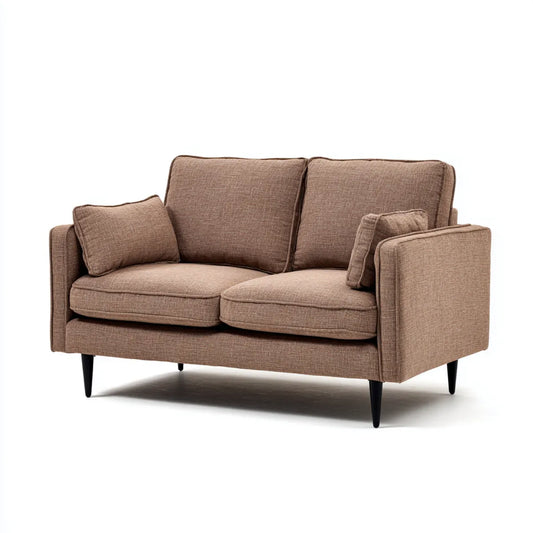 Sofa, 2-fotelowa sofa Taupe 160 x 85 x 85 cm z tapicerką poliestrową prostokątną