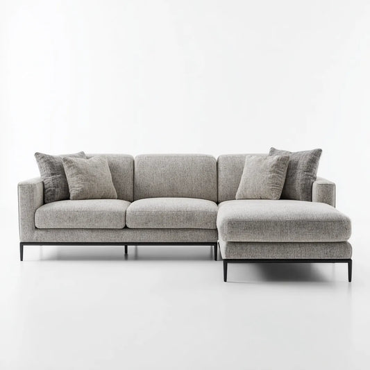 Sofa, Rożna sofa z prawego rekamera 280 x 165 x 85 cm ramka ze stali poliestrowej L-shape