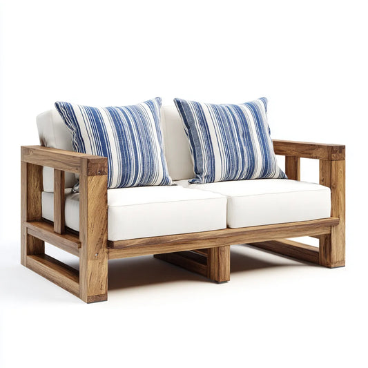 Sofa ogrodowa, 2 kwadratowa sofa ogrodowa w litym drewnie d, 150 x 85 x 78 cm