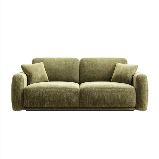 sofa 2-osobowa oliwkowa zielona 180 x 90 x 85 cm poliester prostokątna