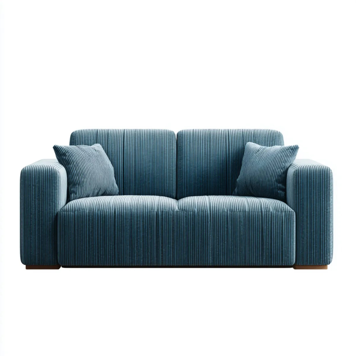 Sofa, 2-kanapa fotela niebieski 160 x 90 x 82 cm poliestrowy sznur z poduszką piankową prostokątna