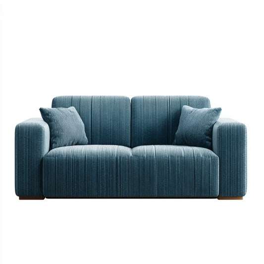 Sofa, 2-kanapa fotela niebieski 160 x 90 x 82 cm poliestrowy sznur z poduszką piankową prostokątna